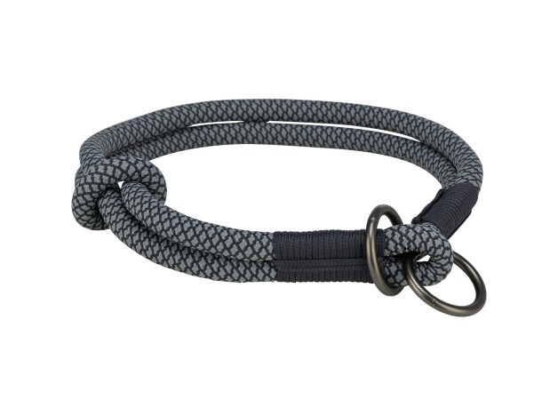 Collar Trixie Soft Rope negro de educación y paseo