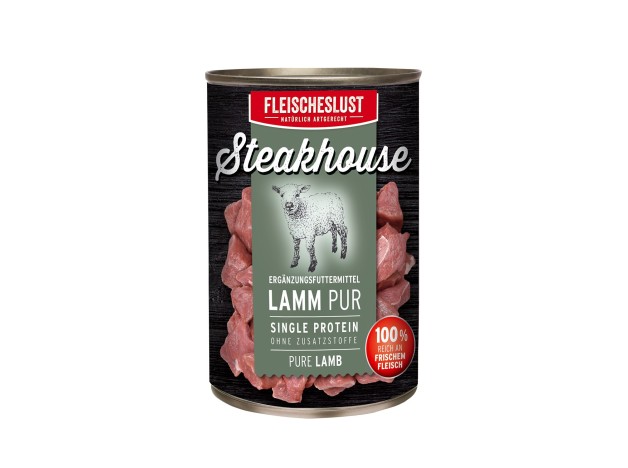 Fleischeslust Carne de cordero, Latas monoproteicas, Latas monoproteicas alimento completo para perros