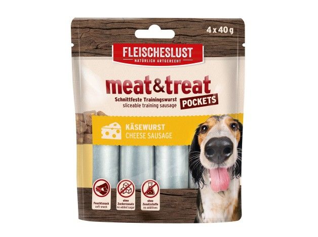 Fleischeslust Snack salchichas sabor a queso para perros