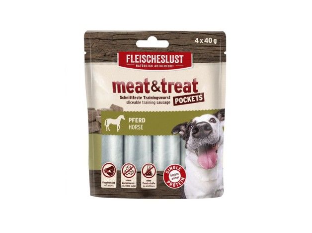 Snack Fleischeslust salchichas de caballo para perros