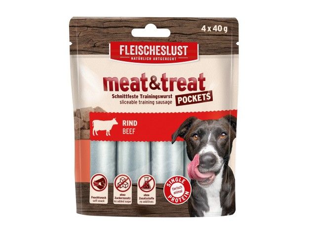 Fleischeslust Salchicha Ternera Tierna, snack para perros