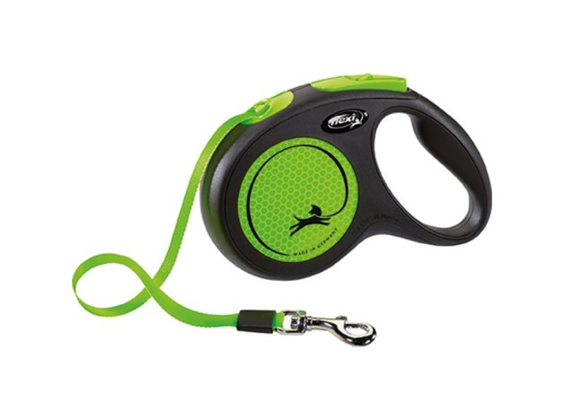 Correa extensible Flexi Neón Verde de cinta para perros Flexi - 1