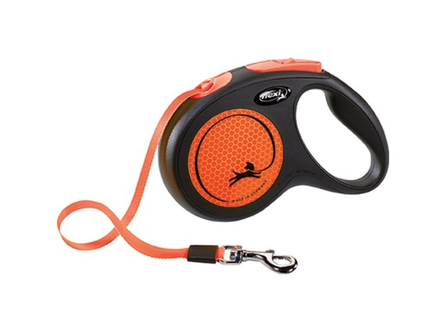 Flexi correa extensible Neon naranja para perros