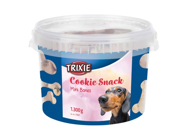 Premios Trixie,  Cubo Snacks de Galleta Mini Huesos, 1.300 g  - 1